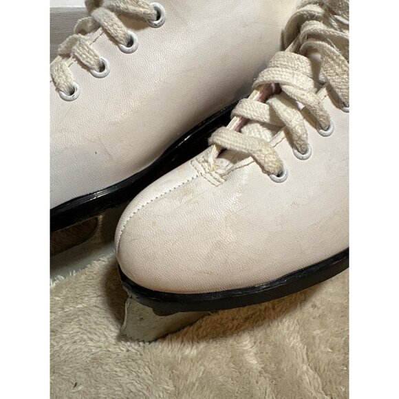 Vintage Lange Classic Ice Skates Womens Size 6 White Leather Canada Figure Skate - Picture 16 of 16